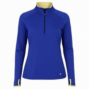 Danskin Now Women’s Blue & Yellow Quarter Zip Active Top‎ Size Large